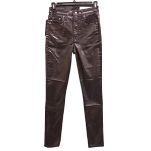 rag & bone NWT Nina High Rise Black Coated Skinny Jeans Size 24